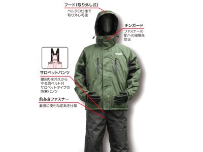 画像1: プロマリン(PRO MARINE)☆防水防寒ウィンタースーツ ブラック Mサイズ WBA2403-BK-M【全国一律送料無料】