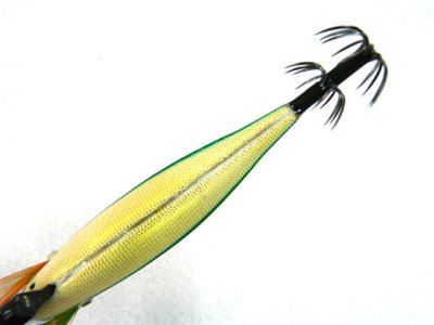 画像3: マルキユーFishLeague☆エギリー ダートマックスTR(EGILEE DARTMAX) 3.5号 30g-BK TR16: グリーンストライプゴールドオレンジ【メール便だと送料280円】